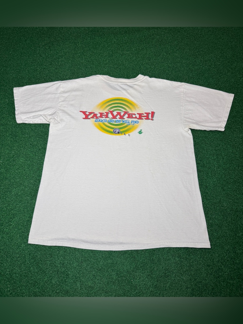 Yahweh Vintage Yahoo Jesus L T Shirt 90s Y2K Luke 11:9 Search And You Will Find
